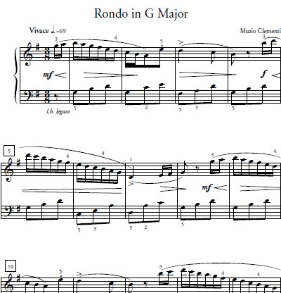 Rondo In G Major Sheet Music and Sound Files for Piano Students